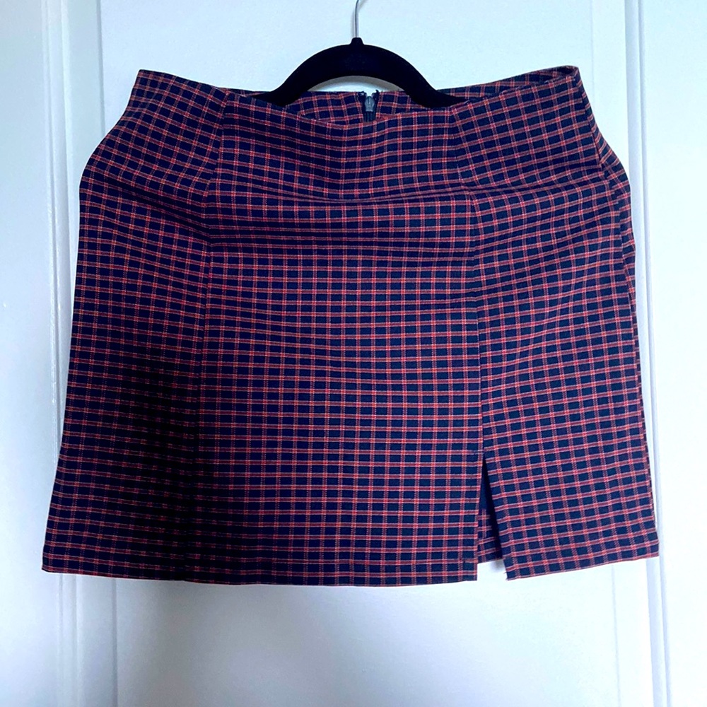 Glassons- Check Mini Skirt Navy/Red